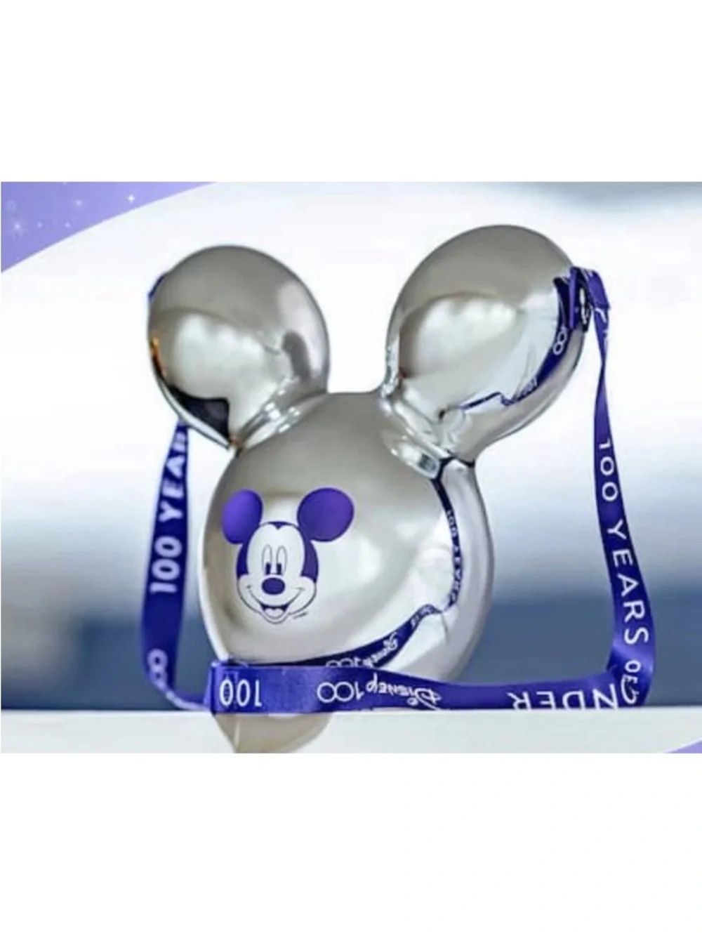 Disney 100th Anniversary Platinum Mickey Mouse Balloon Popcorn Bucket – Chrome